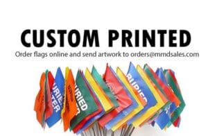 Color Utility Marking Flags 4" X 5" Wire Staff Custom Printed