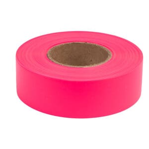 Roll of Presco Arctic Flagging Tape in Glo Pink.