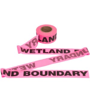 Roll of Presco Wetland Boundary Flagging Tape in Glo Pink.