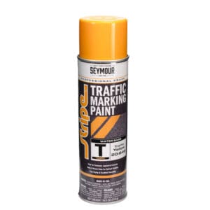 Can of Seymour of Sycamore Traffic Paint in Yellow - front view.