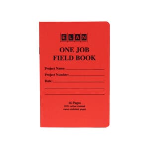 Cover view of an orange Elan 1jfbo One Job Field Book.
