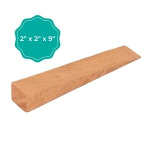 Top piece of an MMD Oak Triangle Wedge Stake cut to a 2" x 2" profile - 9" in length.