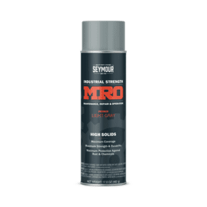 A can of Industrial MRO High Solids Spray Paint Primer in Light Gray.