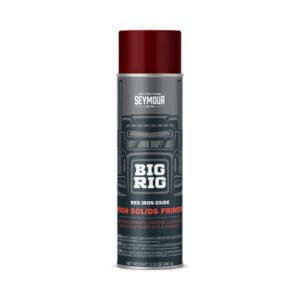 A can of Seymour Big Rig Professional Coatings Primer in Red Iron Oxide.