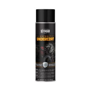 Front view of a can of Seymour Professional Car And Truck Asphalt Based Undercoating Aerosol Spray.