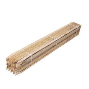Bundle of four-foot MMD Poplar Lath with a triangular point - top view.