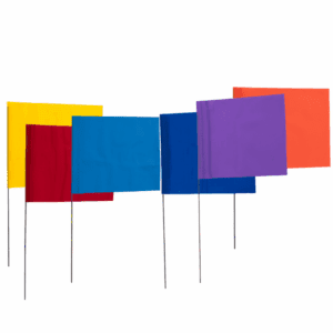 Solid Color Utility Marking Flags 4" X 5" Wire Staff Plain
