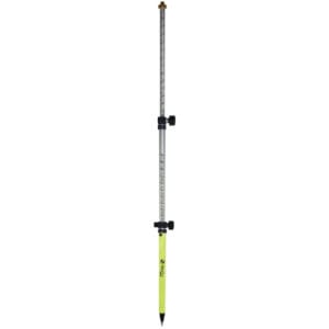 A David White SitePro 5.1 Ft Mini Prism Pole in Flo Yellow, showing the aluminum pole extended.