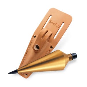 David White Sitepro Brass Plumb Bob With Leather Sheath