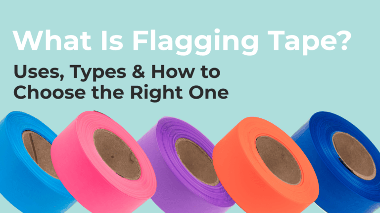 Flagging tape for surveying, construction, forestry, environmental work, and field marking.